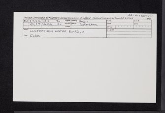 Lintrathen Water Board, West Lodge Gates, NO25SE 33.1, Ordnance Survey index card, Recto