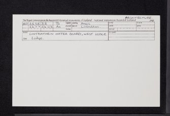 Lintrathen Water Board, West Lodge, NO25SE 33, Ordnance Survey index card, Recto