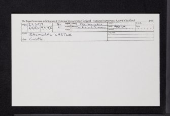 (Old) Balmoral Castle, NO29SE 7, Ordnance Survey index card, Recto