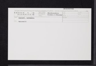 Balnaut, Watermill, NO29SW 5, Ordnance Survey index card, Recto