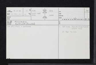 Foggieleys, NO30NE 10, Ordnance Survey index card, page number 1, Recto