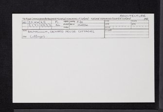 Balmalcolm, Ivy Cottage, NO30NW 65, Ordnance Survey index card, Recto