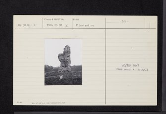 Aithernie Castle, NO30SE 2, Ordnance Survey index card, Recto