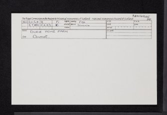 Durie Home Farm, Dovecot, NO30SE 8, Ordnance Survey index card, Recto