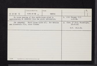 Ashgrove, NO30SE 12, Ordnance Survey index card, page number 2, Verso
