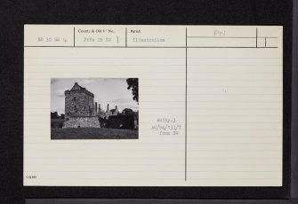 Balgonie Castle, NO30SW 4, Ordnance Survey index card, Recto