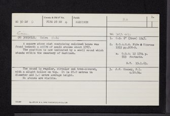 Law Head, NO30SW 6, Ordnance Survey index card, page number 1, Recto