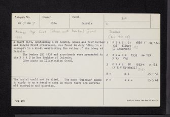 Dairsie, NO31NE 7, Ordnance Survey index card, Recto