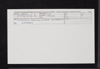 Foodieash, Mandwood Cottage, NO31NE 24, Ordnance Survey index card, Recto