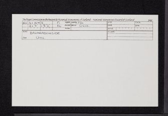 Balmeadowside, NO31NW 4, Ordnance Survey index card, Recto