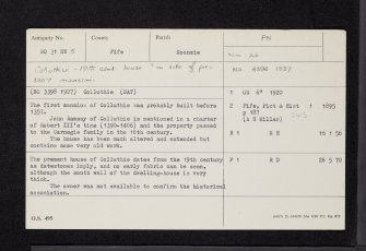 Colluthie House, NO31NW 5, Ordnance Survey index card, Recto