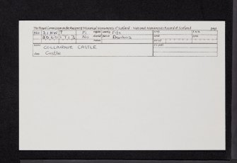 Collairnie Castle, NO31NW 7, Ordnance Survey index card, Recto