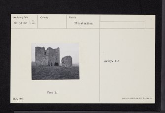 Lordscairnie Castle, NO31NW 12, Ordnance Survey index card, Recto