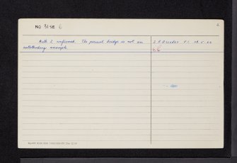 Cupar, Pitscottie Road, Bridge, NO31SE 6, Ordnance Survey index card, page number 2, Verso