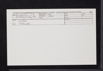 Cupar, Tolbooth, NO31SE 17, Ordnance Survey index card, Recto
