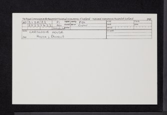 Carslogie House, NO31SE 23, Ordnance Survey index card, Recto