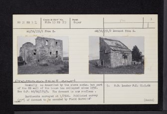 Carslogie House, NO31SE 23, Ordnance Survey index card, page number 3, Recto