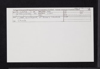 Cupar, Bonnygate, St John's Church Of Scotland, NO31SE 93, Ordnance Survey index card, Recto