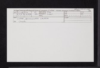 Cupar, Bonnygate, United Presbyterian Church, NO31SE 94, Ordnance Survey index card, Recto