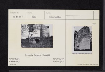 Melville House, Dovecot, NO31SW 2, Ordnance Survey index card, Recto