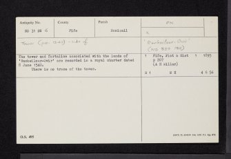 Rankeilour, NO31SW 6, Ordnance Survey index card, Recto