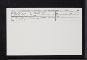 Dundee, Grosvenor Road, Western Cemetery, NO32NE 1, Ordnance Survey index card, Recto