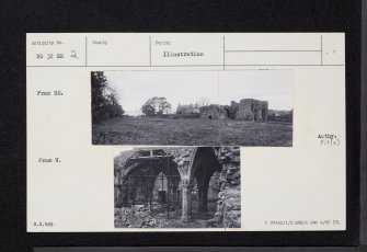 Balmerino Abbey, NO32SE 2, Ordnance Survey index card, page number 1, Recto