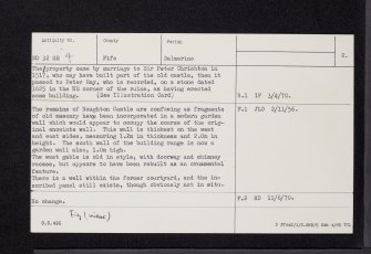 Naughton Castle, NO32SE 4, Ordnance Survey index card, page number 2, Verso
