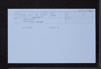 Creich Castle, NO32SW 2, Ordnance Survey index card, Recto