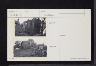 Creich Castle, NO32SW 2, Ordnance Survey index card, Recto