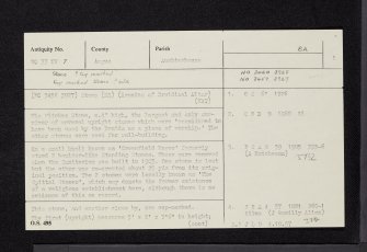 Sidlaw Hospital, NO33NW 7, Ordnance Survey index card, page number 1, Recto