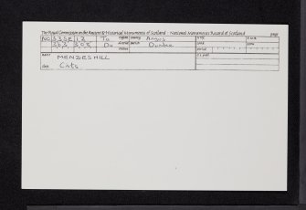 Menzies Hill, NO33SE 12, Ordnance Survey index card, Recto