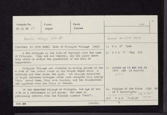 Pitalpin, NO33SE 15, Ordnance Survey index card, page number 1, Recto