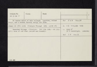 Pitalpin, NO33SE 15, Ordnance Survey index card, page number 2, Recto