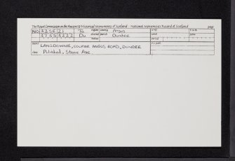 Dundee, Coupar Angus Road, Lansdowne, NO33SE 21, Ordnance Survey index card, Recto