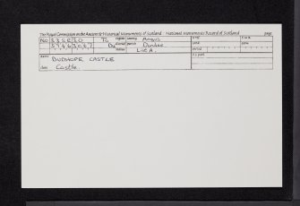 Dundee, Barrack Road, Dudhope Castle, NO33SE 30, Ordnance Survey index card, Recto