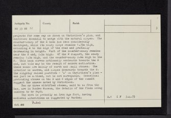 Dundee Law, NO33SE 32, Ordnance Survey index card, page number 3, Recto