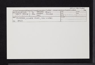 Dundee, 2 Lochee Road, Tay Works, NO33SE 63, Ordnance Survey index card, Recto