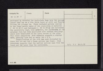 Hurly Hawkin, NO33SW 7, Ordnance Survey index card, page number 3, Recto
