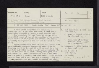 Hurly Hawkin, NO33SW 7, Ordnance Survey index card, page number 1, Recto