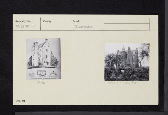 Fowlis Castle, NO33SW 8, Ordnance Survey index card, Recto