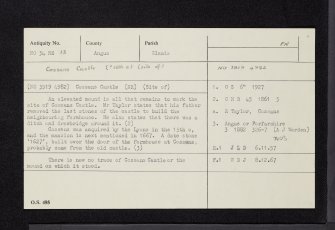 Cossans, NO34NE 13, Ordnance Survey index card, Recto