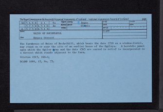 Mains Of Rochelhill, NO34NE 21, Ordnance Survey index card, Recto