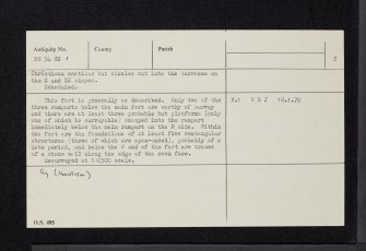 Denoon Law, NO34SE 1, Ordnance Survey index card, page number 2, Verso