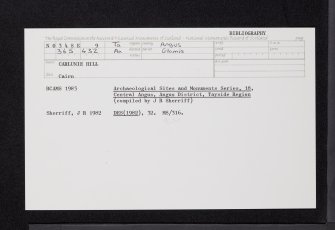 Carlunie Hill, NO34SE 9, Ordnance Survey index card, Recto
