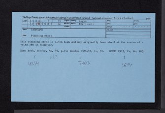 Caldhame, NO35NE 3, Ordnance Survey index card, Recto