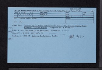 Castle Hill, Meams, NO35NE 6, Ordnance Survey index card, Recto