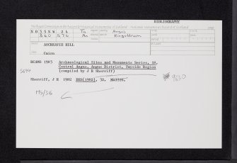 Ascreavie Hill, NO35NW 24, Ordnance Survey index card, Recto