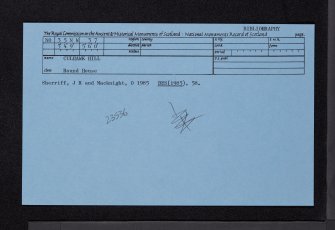 Culhawk Hill, NO35NW 37, Ordnance Survey index card, Recto