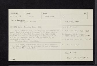 Kirriemuir Hill, NO35SE 18, Ordnance Survey index card, Recto